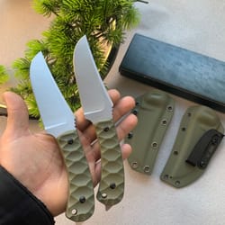 steel outdoor survival knife with handle & kydex sheath for camping
