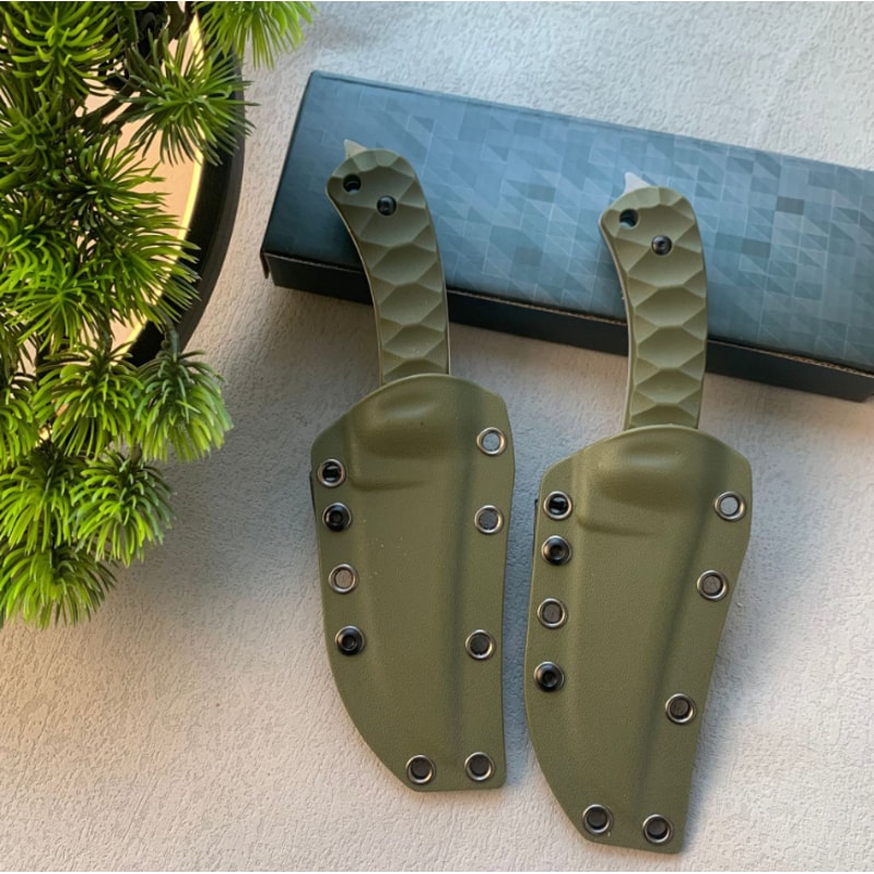 Steel Outdoor Survival Knife with Handle & Kydex Sheath for Camping