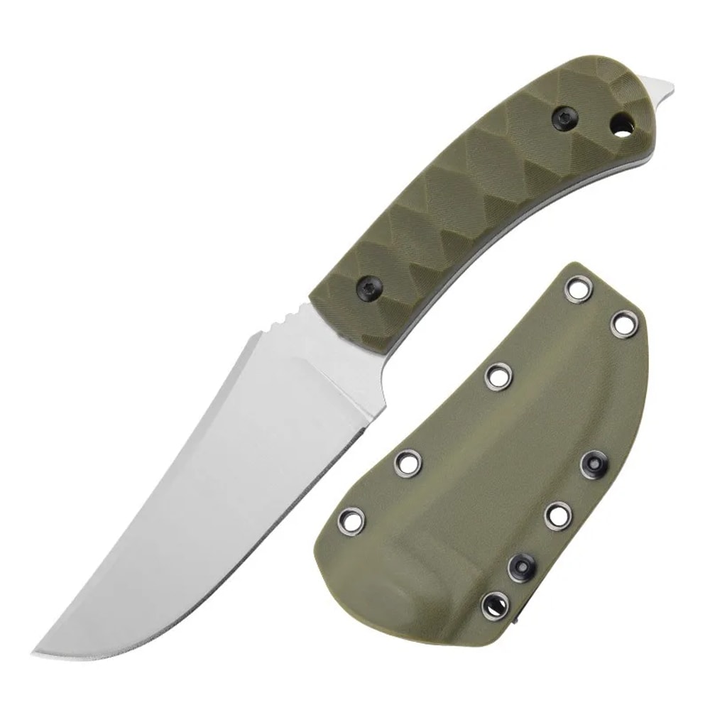 Steel Outdoor Survival Knife with Handle & Kydex Sheath for Camping