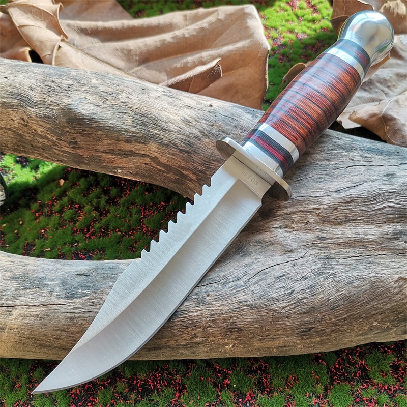 Premium Steel Hunting Knife with Wooden Handle Sharp & Durable Outdoor Knife