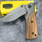 Olive Wood Folding Pocket Knife With Blade 1