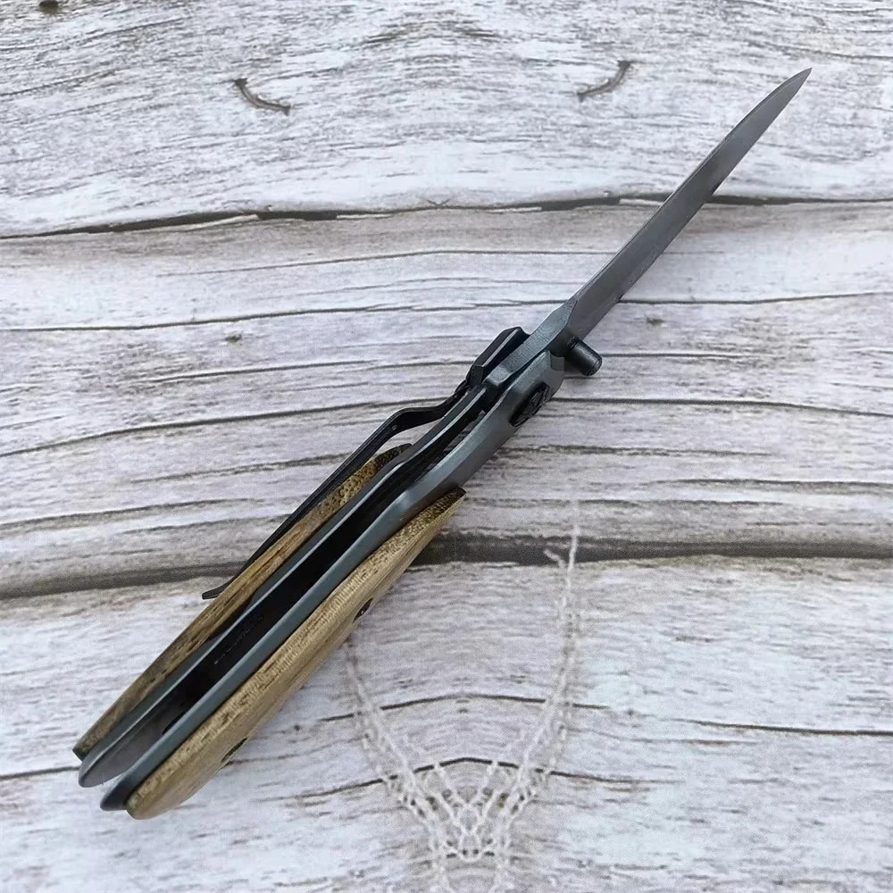 Olive Wood Folding Pocket Knife With Blade 2