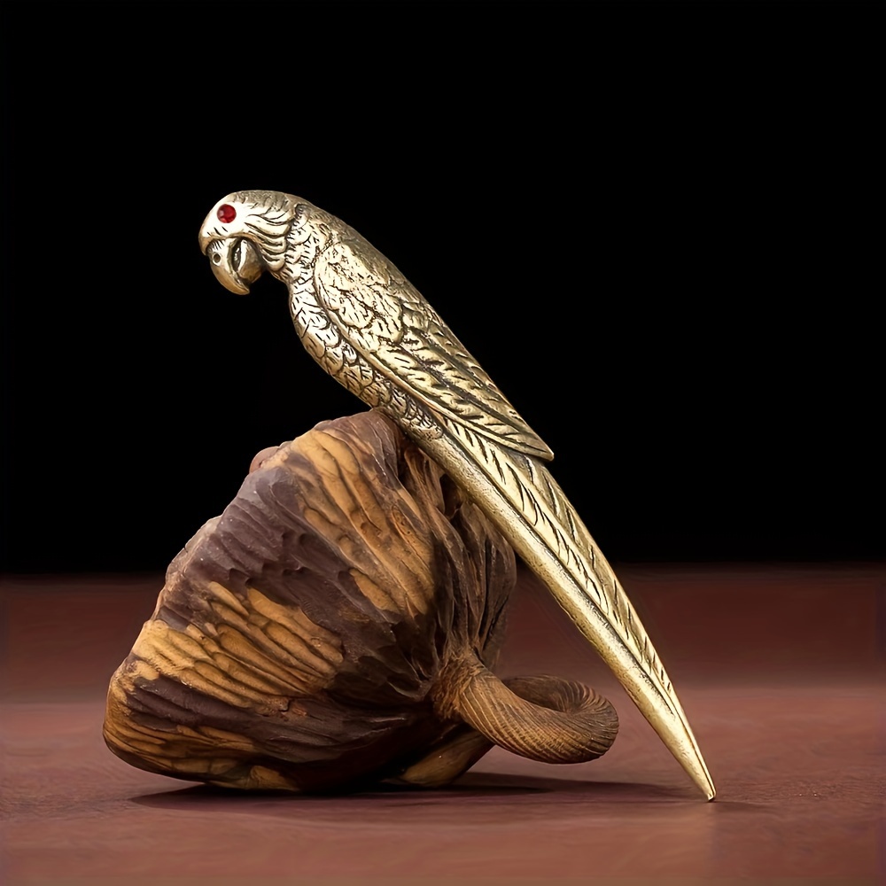Antique Brass Parrot Tea Knife For Kung Fu Tea Set And Pu Erh Tea 0