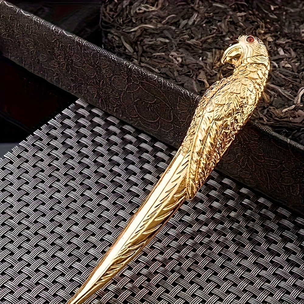 Antique Brass Parrot Tea Knife For Kung Fu Tea Set And Pu Erh Tea 3