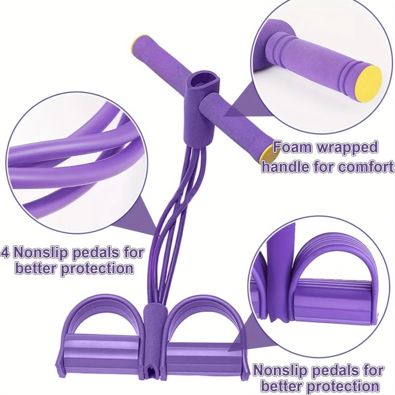 Tube Pedal Resistance Band For Home Workouts And Core Toning 3