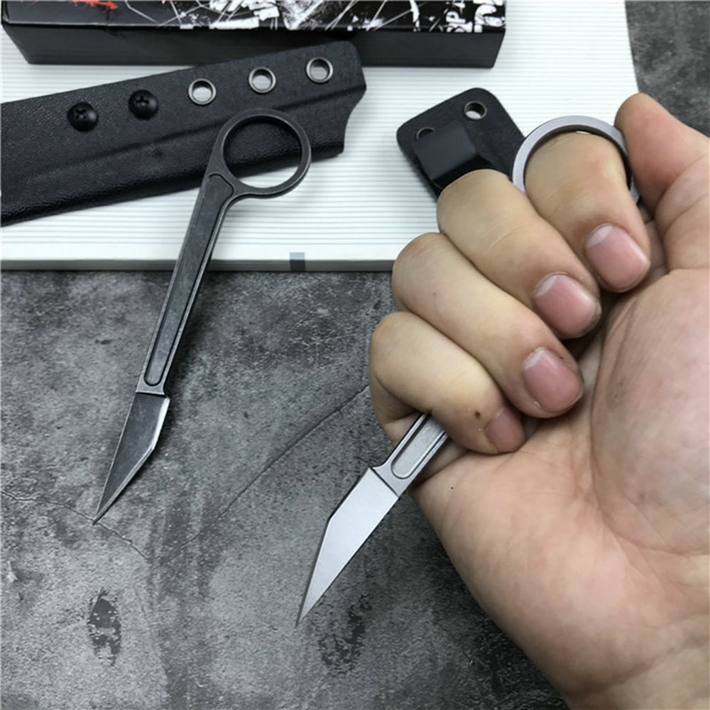 Neck Knife With Kydex Sheath Compact Fixed Blade For Camping 0