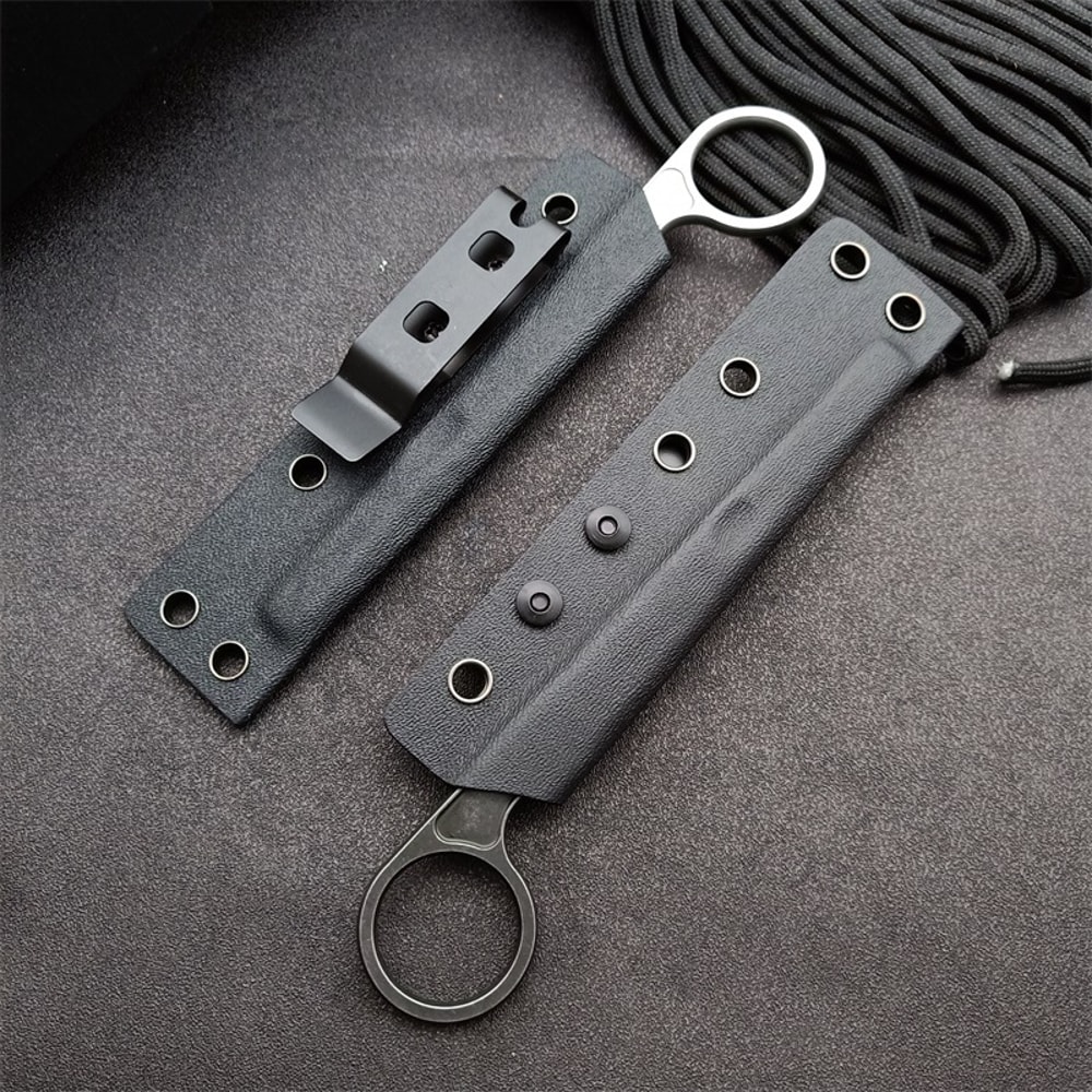 Neck Knife With Kydex Sheath Compact Fixed Blade For Camping 1