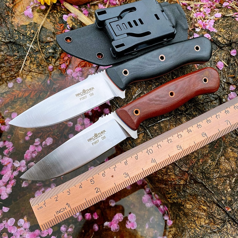 Brother Fixed Blade Bushcraft Knife with Micarta Handle