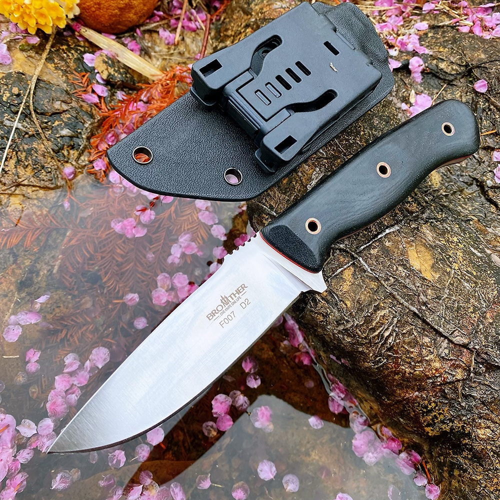 Brother Fixed Blade Bushcraft Knife with Micarta Handle