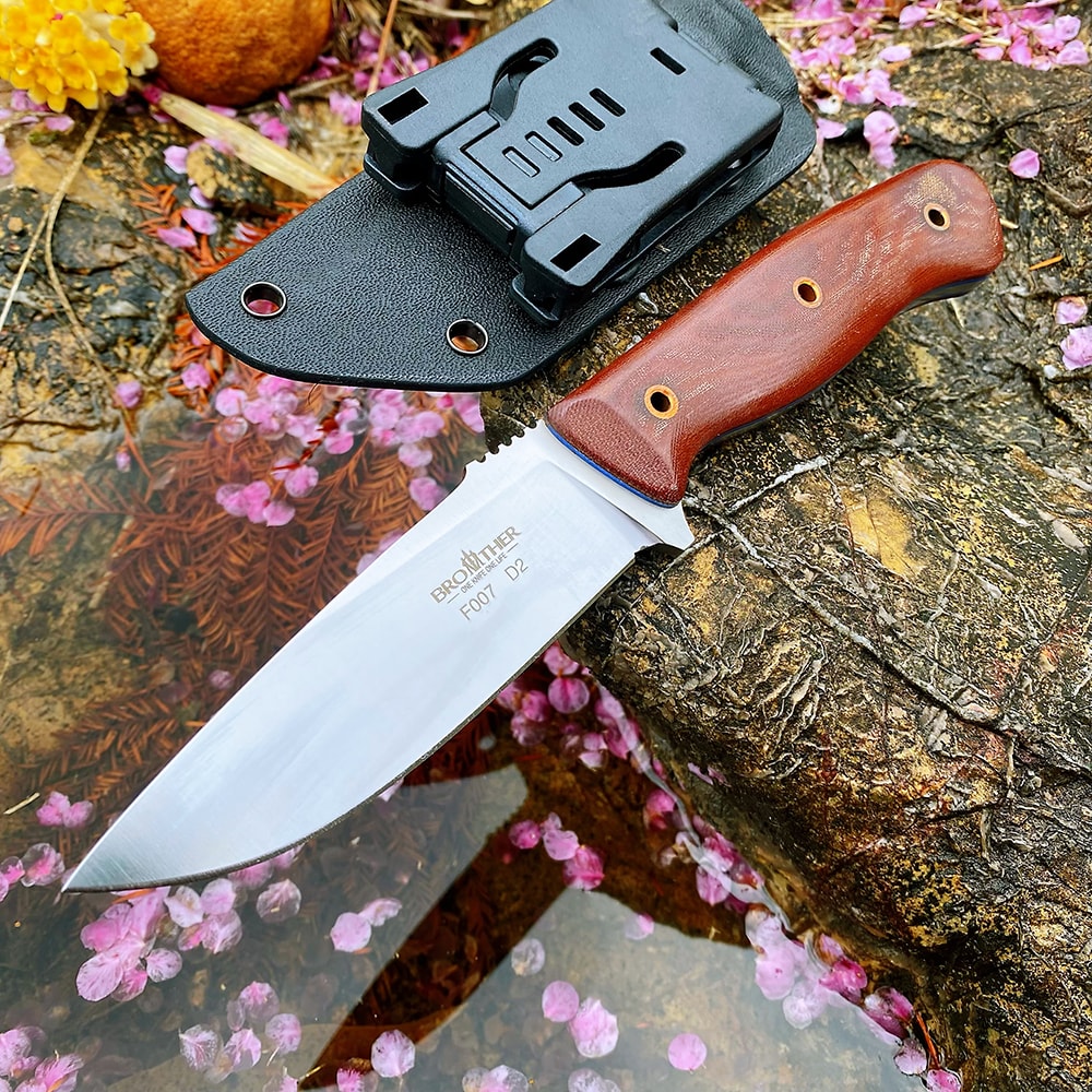 Brother Fixed Blade Bushcraft Knife with Micarta Handle
