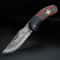 Damascus Pattern Small Camping Knife With Hollow Handle For Outdoor Survival 1