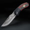 Damascus Pattern Small Camping Knife With Hollow Handle For Outdoor Survival 1