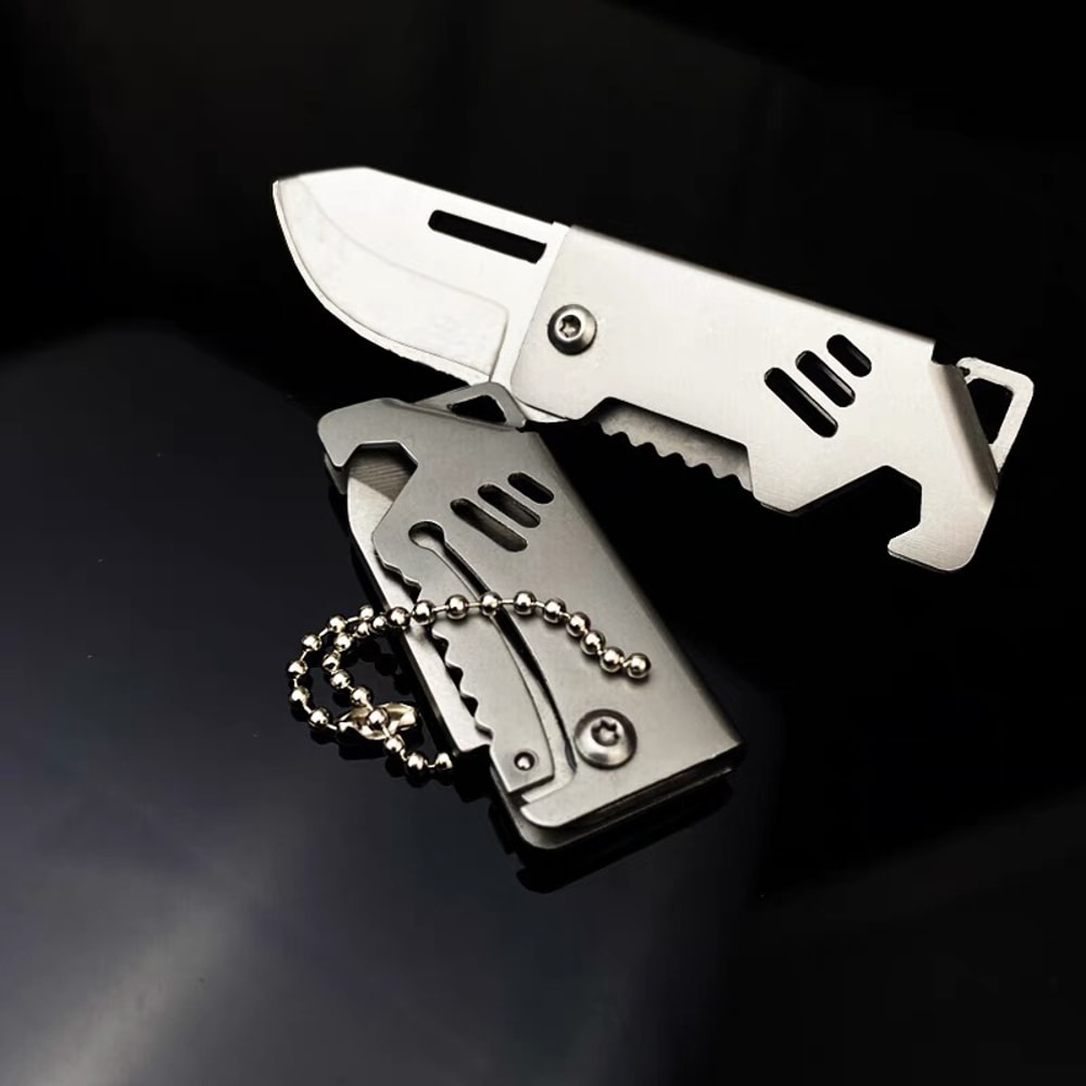 Mini Stainless Steel Keychain Knife With Bottle Opener 2