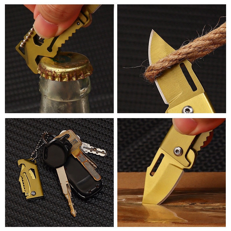 Mini Stainless Steel Keychain Knife With Bottle Opener 3