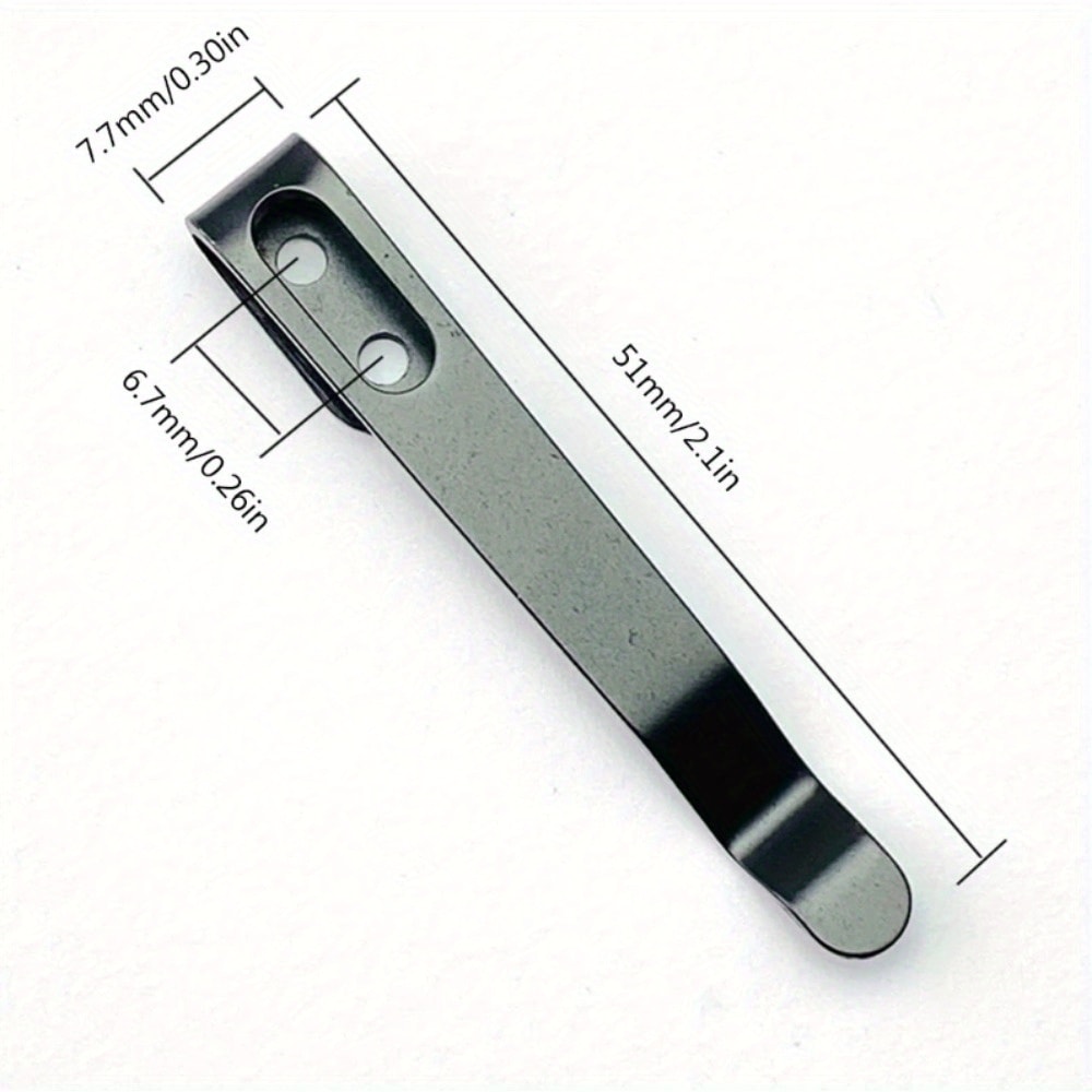 Stainless Steel Folding Knife Pocket Clip With Screws For DIY Repair 2