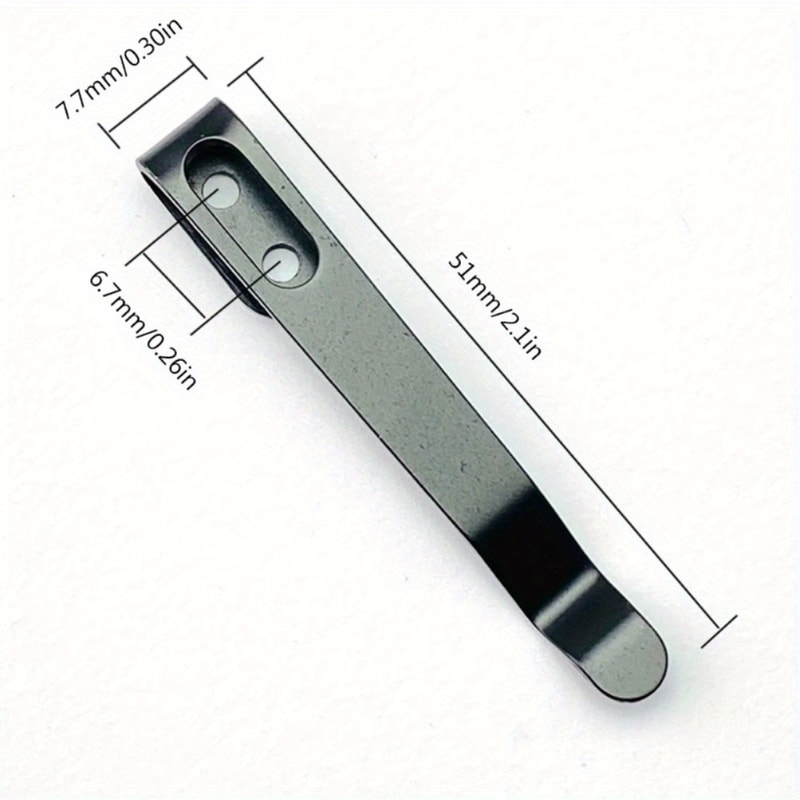 Stainless Steel Folding Knife Pocket Clip With Screws For DIY Repair 2