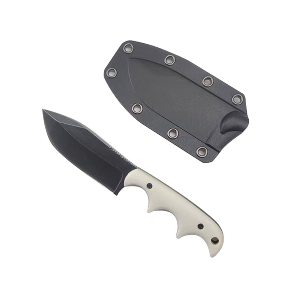 Compact Stonewashed Camping Knife With Sheath 5