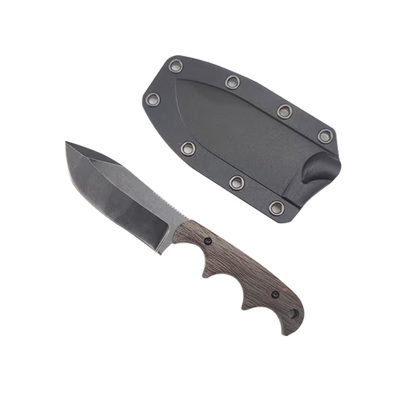Compact Stonewashed Camping Knife With Sheath 6