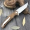 Steel Folding Pocket Knife with Sandalwood Handle for Camping