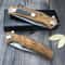 Steel Folding Pocket Knife with Sandalwood Handle for Camping