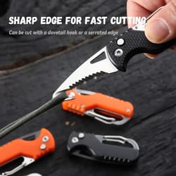 portable folding box cutter stainless steel serrated hook knife