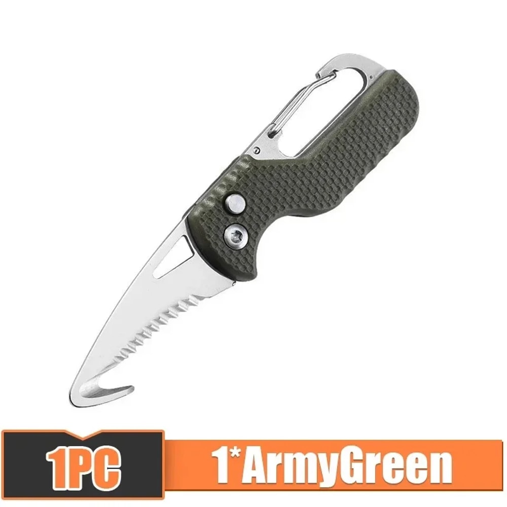Portable Folding Box Cutter Stainless Steel Serrated Hook Knife 4