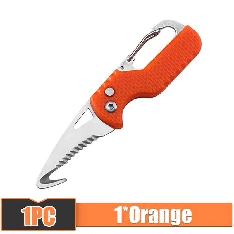 Portable Folding Box Cutter Stainless Steel Serrated Hook Knife 6
