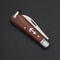 Yellow Sandalwood Camping Folding Knife for Outdoor Food Prep