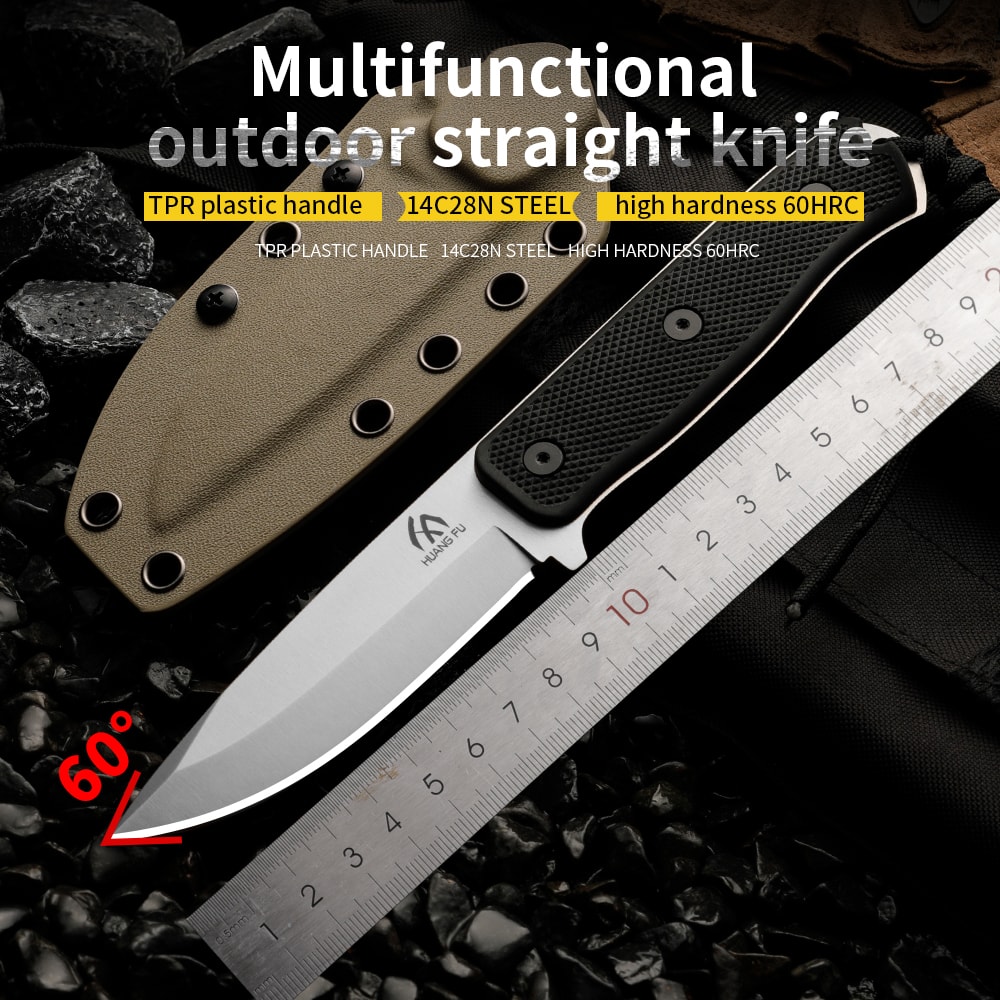 Dragonbone Stainless Steel Fixed Blade Camping Knife With Sheath 1