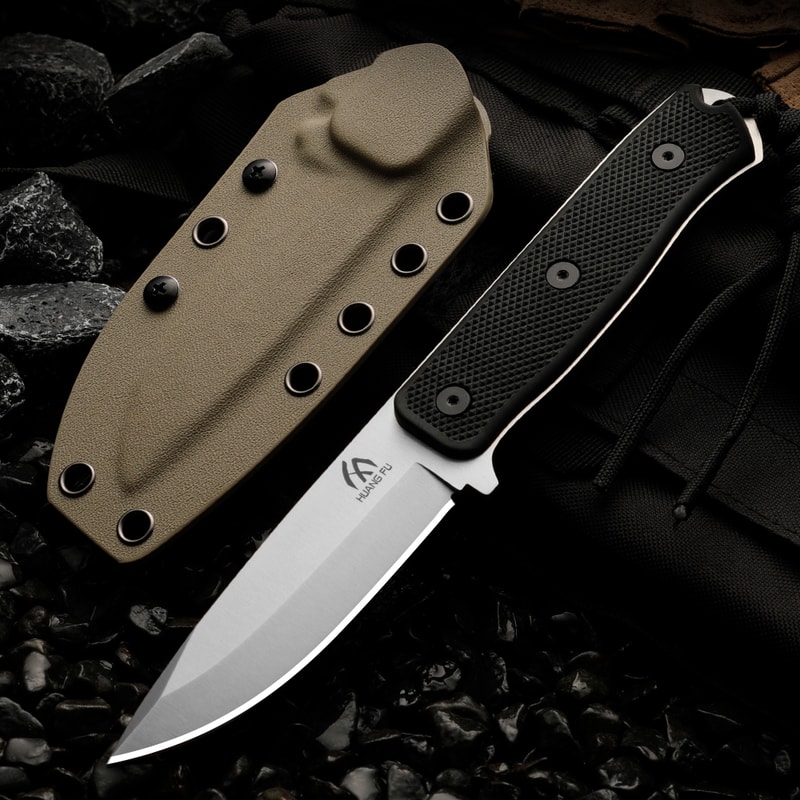 Dragonbone Stainless Steel Fixed Blade Camping Knife With Sheath 0