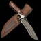 Damascus Steel Small Straight Outdoor Utility Knife for Camping and Fruit Cutting
