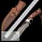 Damascus Steel Small Straight Outdoor Utility Knife for Camping and Fruit Cutting