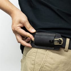 leather knife sheath and flashlight holster for folding knives