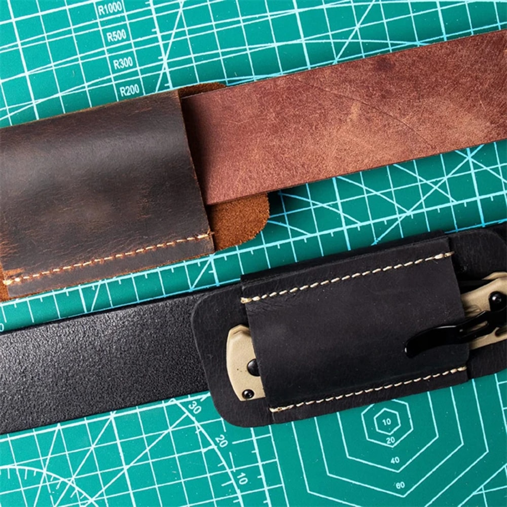 Leather Knife Sheath And Flashlight Holster For Folding Knives 2