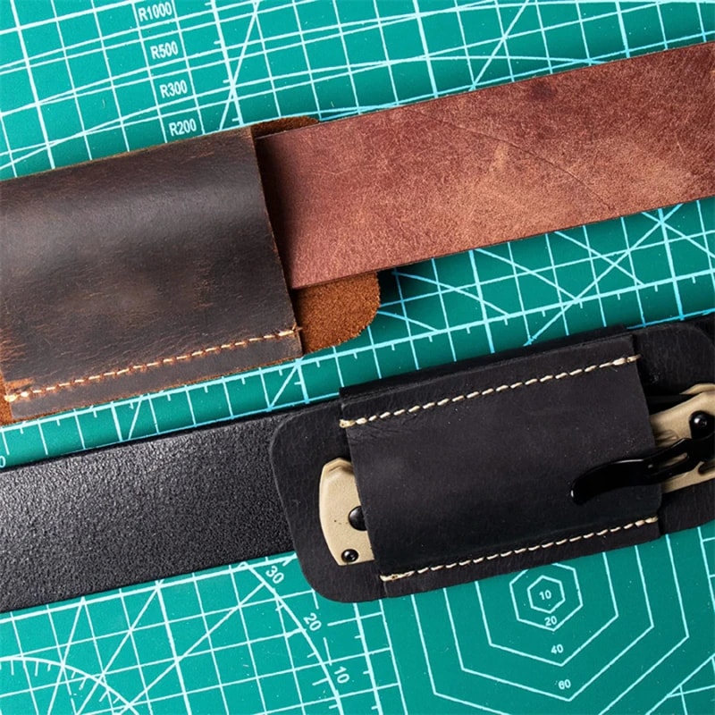 Leather Knife Sheath And Flashlight Holster For Folding Knives 2