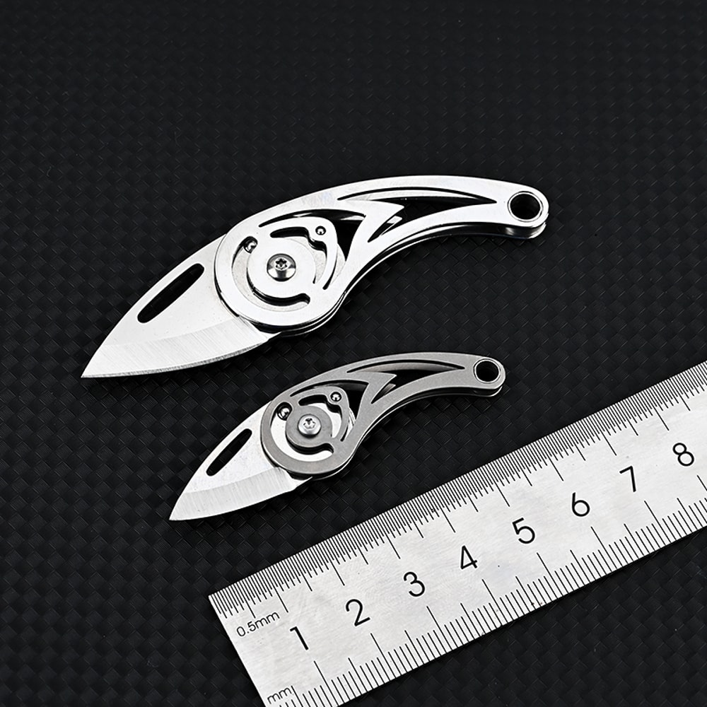 Titanium Mini Folding Knife Steel Keychain Tool