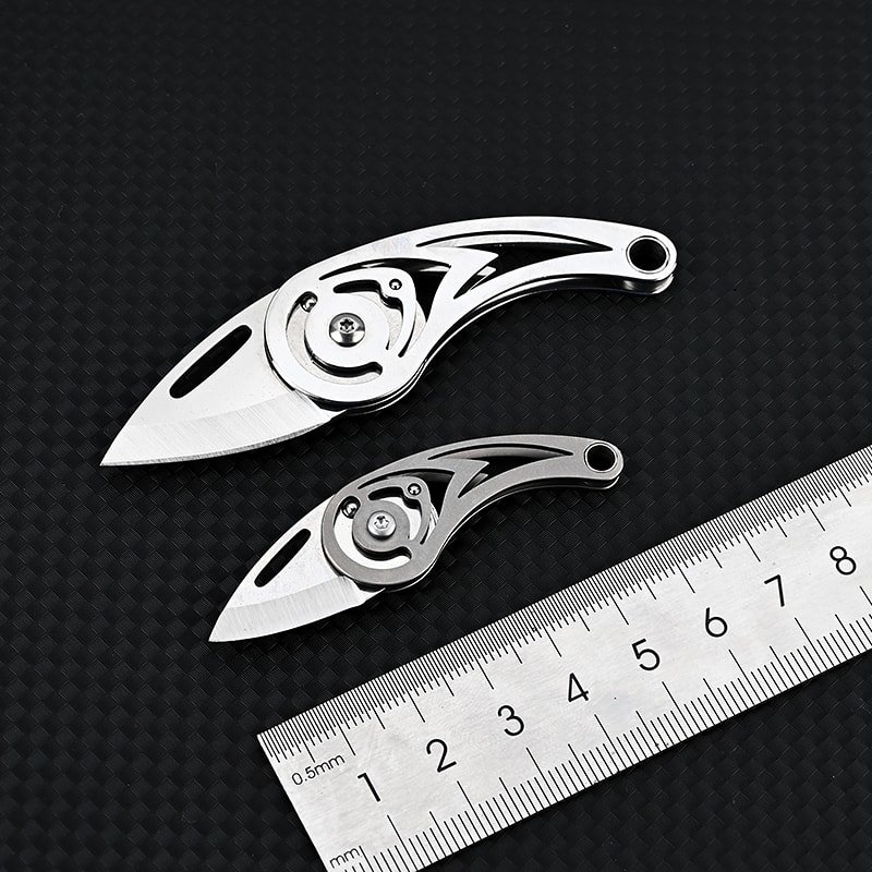 Titanium Mini Folding Knife Steel Keychain Tool