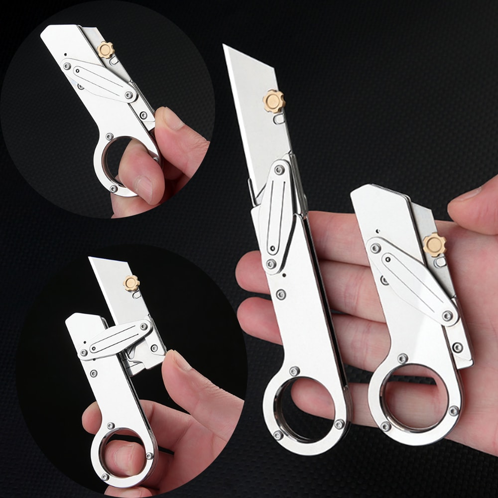 Folding Utility Knife with Replaceable Blades for Camping and Everyday Cutting