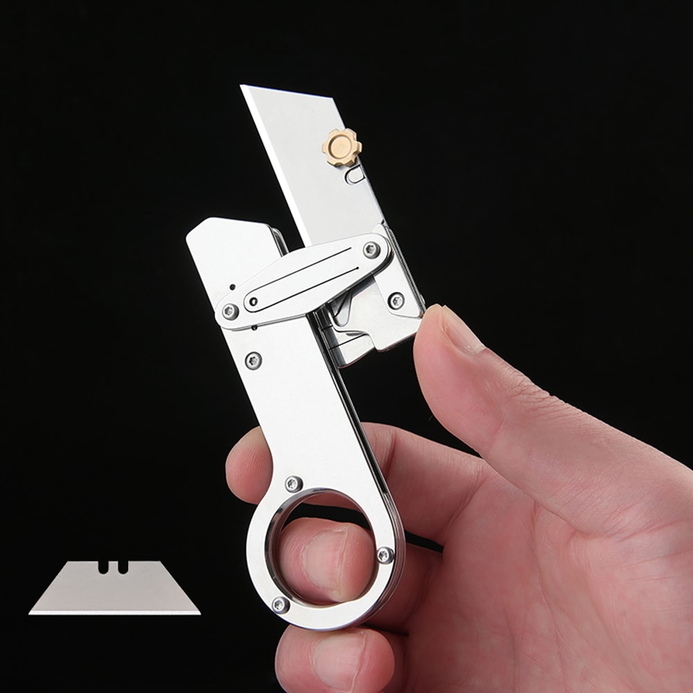 Folding Utility Knife with Replaceable Blades for Camping and Everyday Cutting