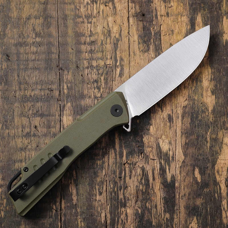 Petrified Fish Steel Folding Knife With Grip 0