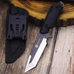 outdoor fixed blade camping knife with protective sheath for hunting