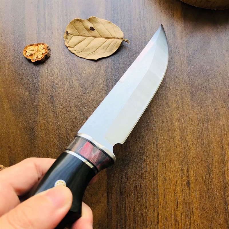 Handle Drop Point Camping Knife for Hunting and Outdoor Utility