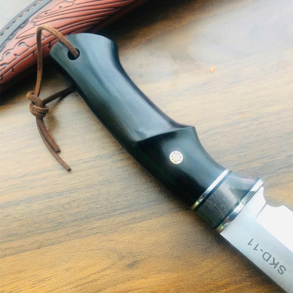 Handle Drop Point Camping Knife for Hunting and Outdoor Utility