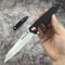 Tanto Folding Knife with Grip for Camping and Outdoor Carry