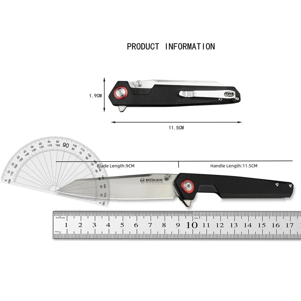 Tanto Folding Knife with Grip for Camping and Outdoor Carry