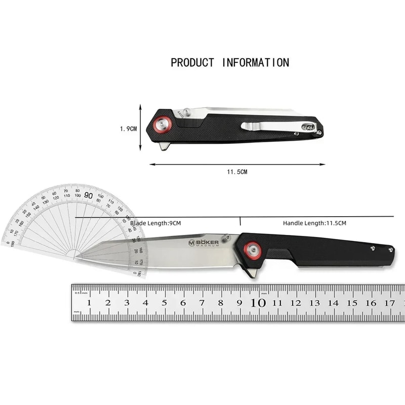 Tanto Folding Knife with Grip for Camping and Outdoor Carry