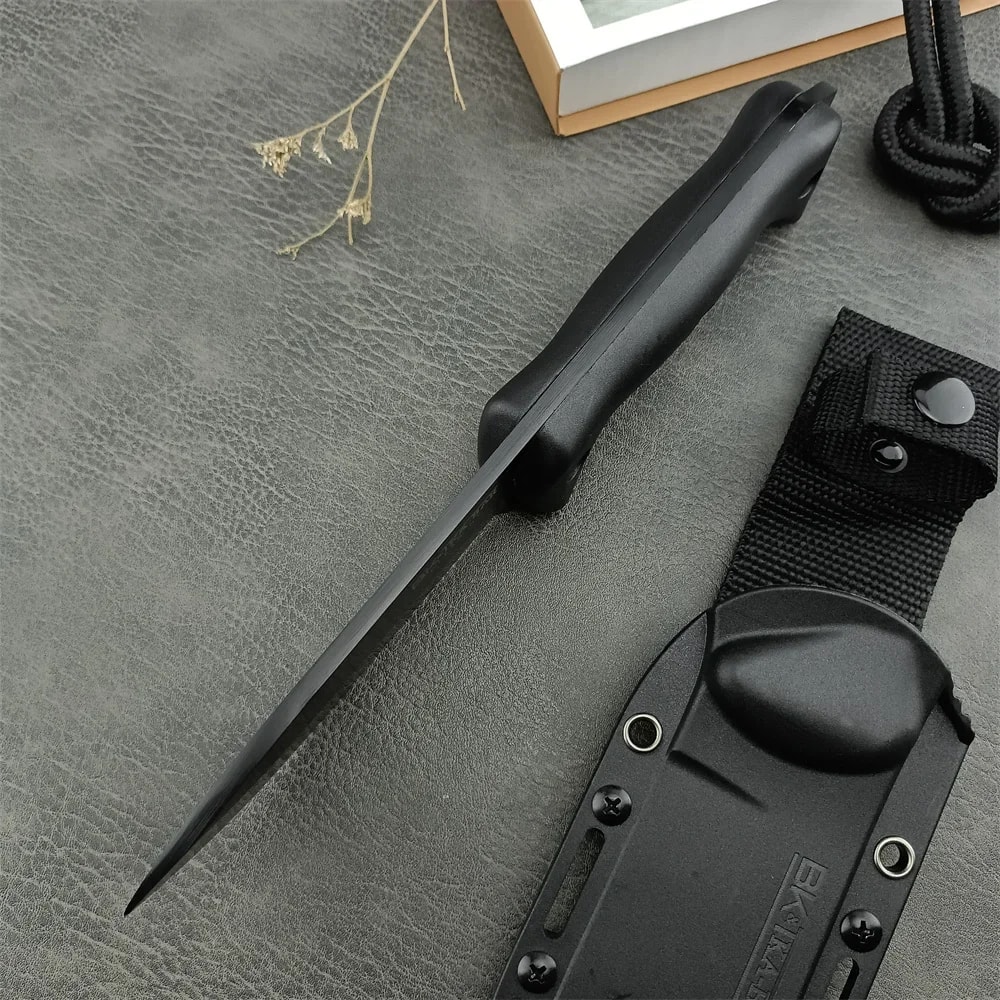 TrekMaster Fixed Blade Camping Knife Blade Outdoor Survival Knife with Nylon Handle & Sheath
