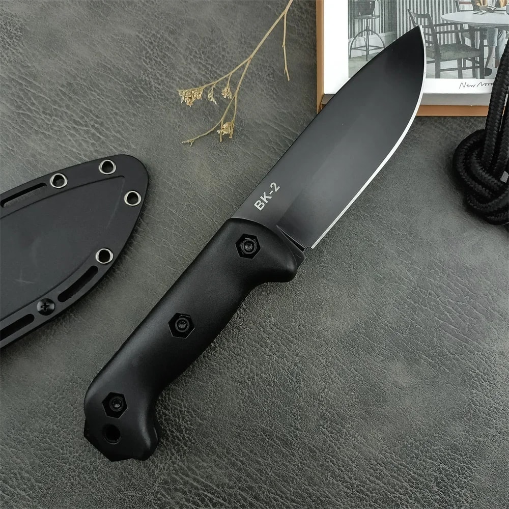 TrekMaster Fixed Blade Camping Knife Blade Outdoor Survival Knife with Nylon Handle & Sheath