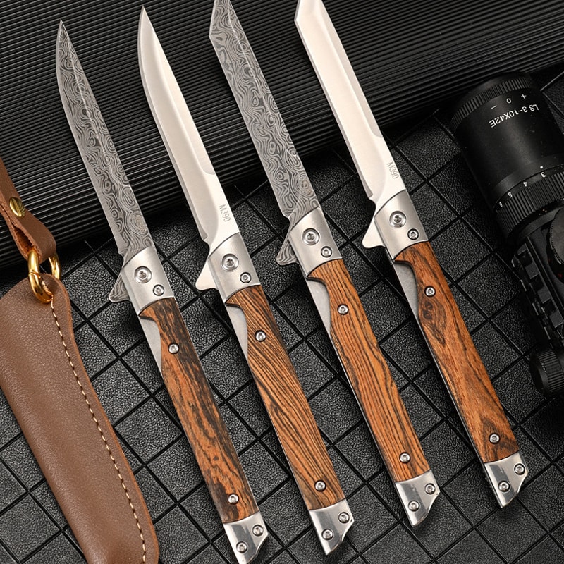 Premium Damascus Folding Knife Quick Open Outdoor Pocket Knife