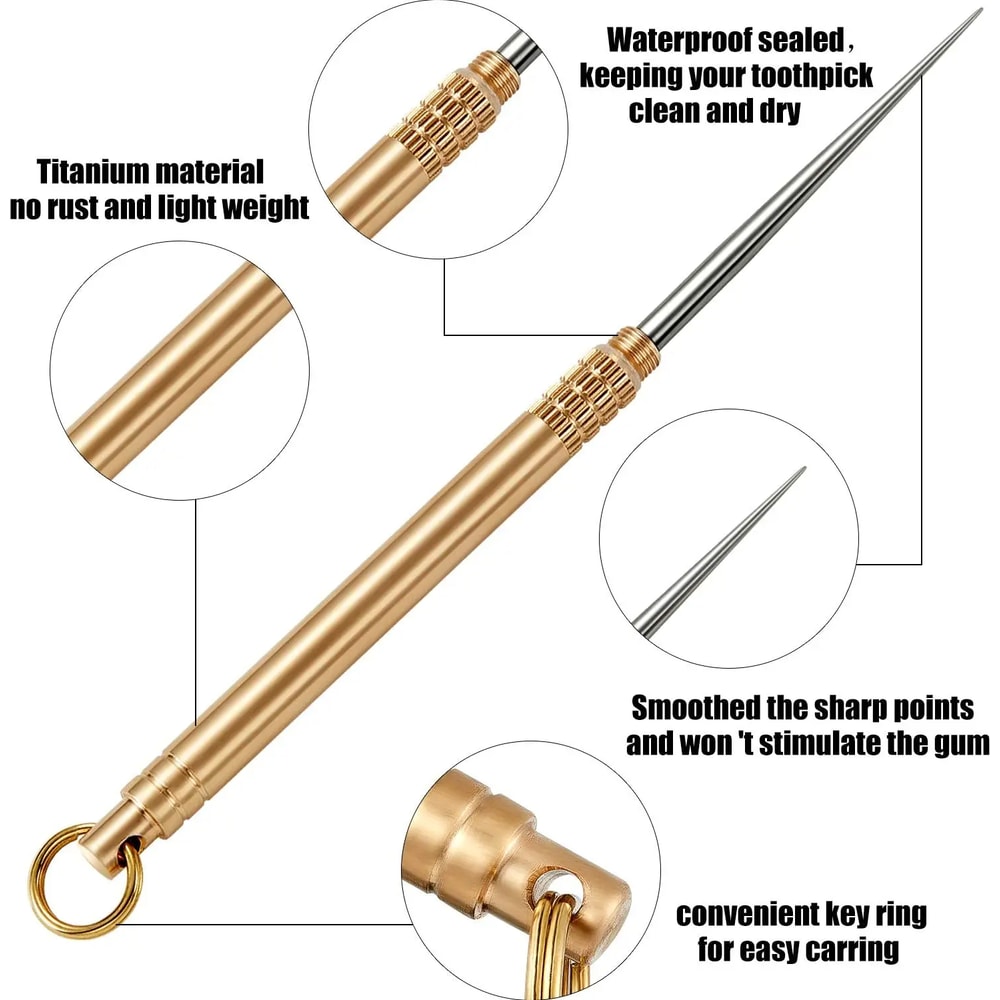 Titanium Toothpick Portable Reusable Metal Fruit Pick